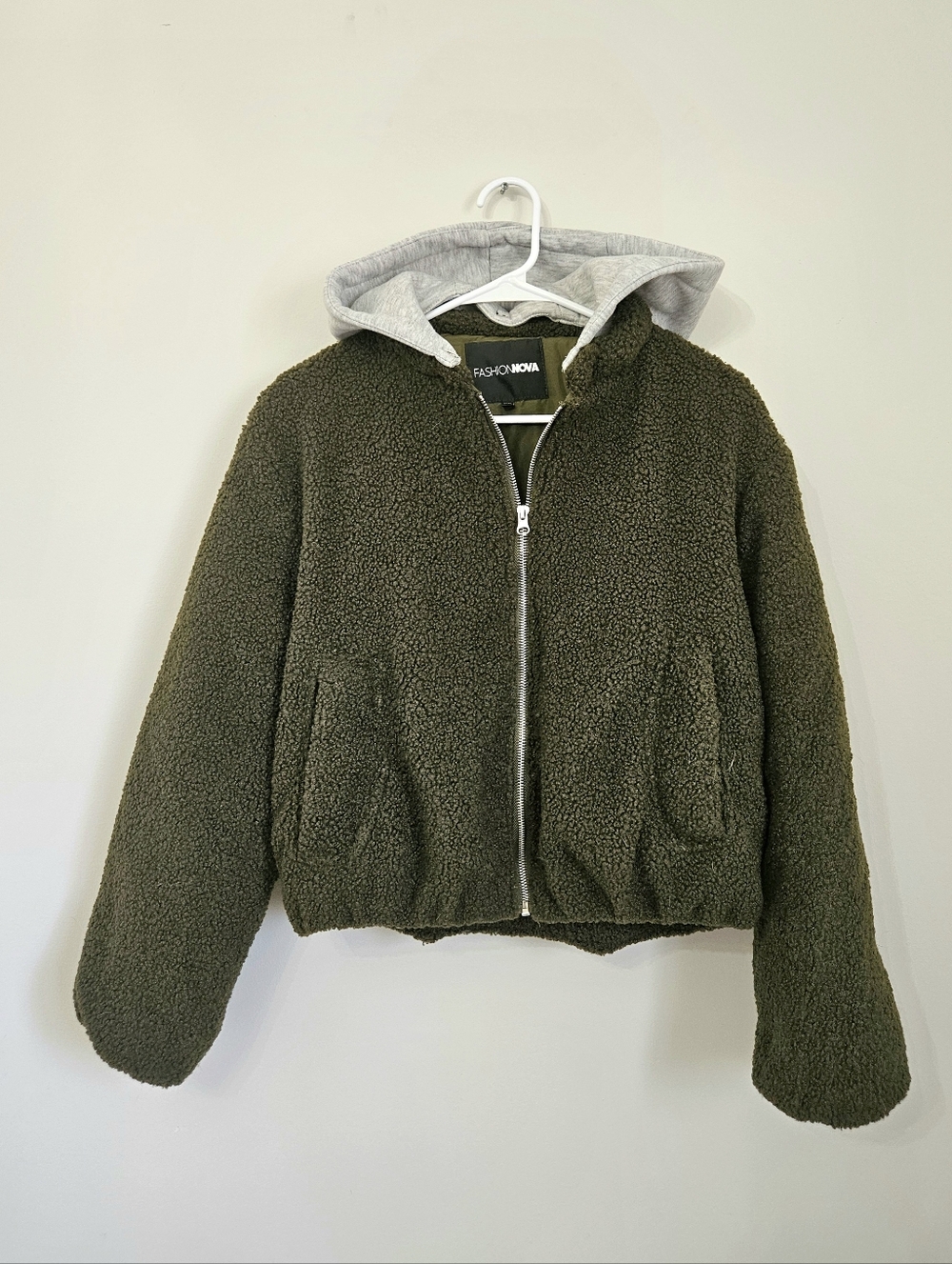 Sherpa Bomber Jacket | Olive Green | Size S